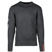 Amundsen Peak - Men crew neck L, Faded Black Melange
