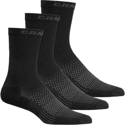 Craft CORE Dry High Sock 3-pack Löparstrumpor Black, 34/36