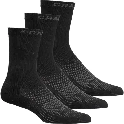 Craft CORE Dry High Sock 3-pack Svart 43/45 | Löparstrumpor