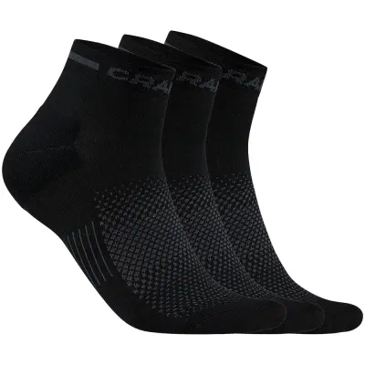 Craft Core Dry Mid Sock 3-pack Svart 37/39 | Löparstrumpor