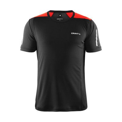 Craft Devotion SS Shirt M BLACK / RED - Utgående Färg