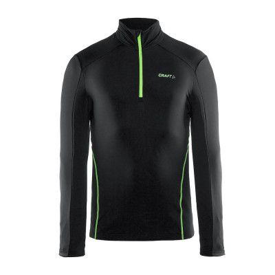Craft Facile Stretch Pullover Herr Black/Gecko - Utförsäljning