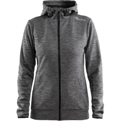 Craft Leisure Full Zip Hood W Tröja Dark Grey Melange, XS