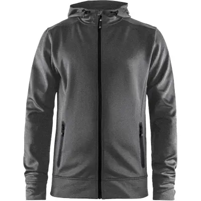 Craft Noble Full Zip Hood M Tröja Dark Grey Melange, M