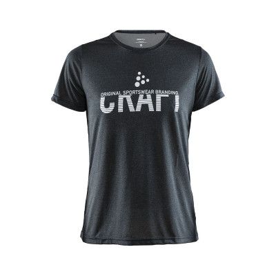 Craft SS Melange Graphic Tee W Black Melange