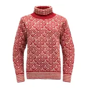 Devold Svalbard High Neck Sweater Hindberry/Offwhite