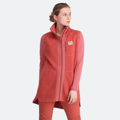 Kari Traa Sanne Pile Vest Women Dark Dusty Orange Pink