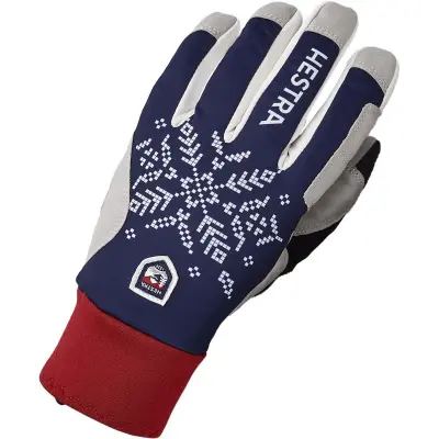 Hestra Womens XC Primaloft 5-finger Längdskidhandskar Dark Navy Print, 6