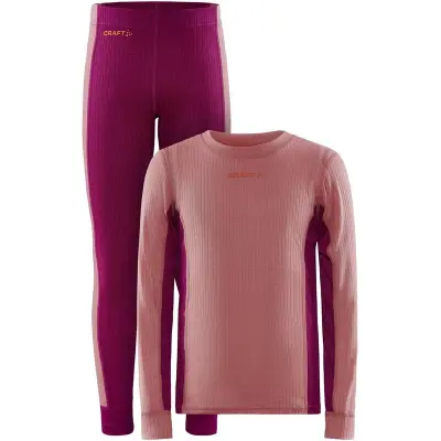 Craft Core Dry Baselayer Set Junior Underställ Set Coral/Roxo, 134/140