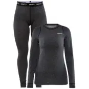 Craft Core Wool Merino Set W Underställ Set Black Melange, XL