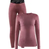 Craft Core Wool Merino Set W Underställ Set Rose/Melange, XS