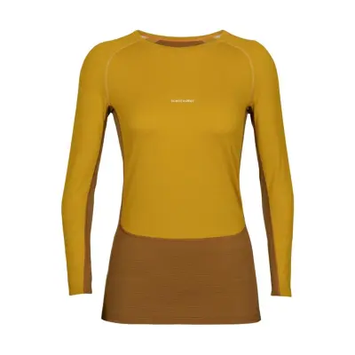 Icebreaker ZoneKnit 200 LS Crew Shirt Women Silent Gold/Clove/Snow/Cb