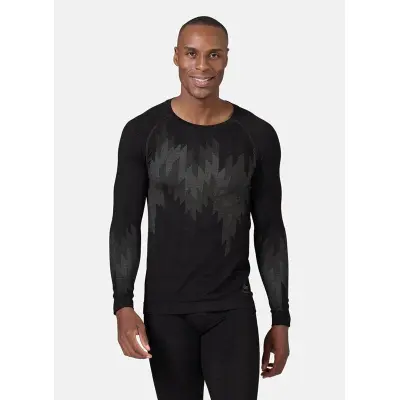 Odlo Crew Neck L/S Kinship M Underställ Tröja Black Melange, S