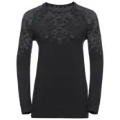 Odlo Crew Neck L/S Kinship W Underställ Tröja Black Melange, XS