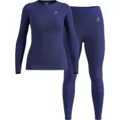 Odlo Fundamentals Performance Warm Set W Underställ Set Skipper Blue, L