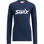 Swix RaceX Classic Long Sleeve Junior  Underställ Tröja Dark Navy/Bright White, 152