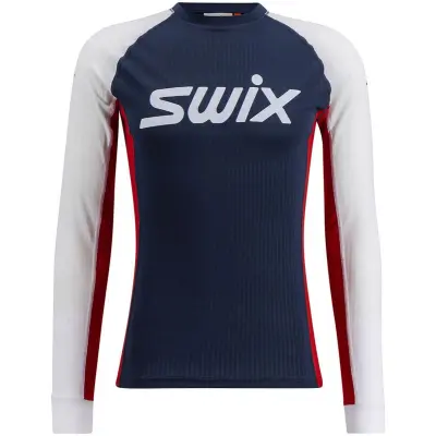 Swix RaceX Classic Long Sleeve M Underställ Tröja Dark Navy/Bright White, S