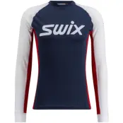 Swix RaceX Classic Long Sleeve M Underställ Tröja Dark Navy/Bright White, XXL
