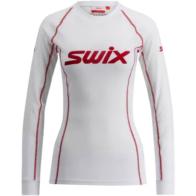 Swix RaceX Classic Long Sleeve W Underställ Tröja Bright White/Swix Red, S