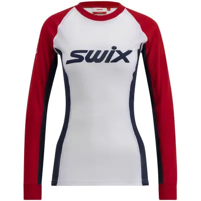 Swix RaceX Classic Long Sleeve W Underställ Tröja Swix Red/Bright White, XS