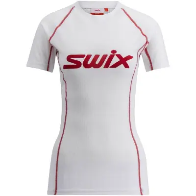 Swix RaceX Classic Shortsleeve W Underställ Tröja Bright White/Swix Red, L
