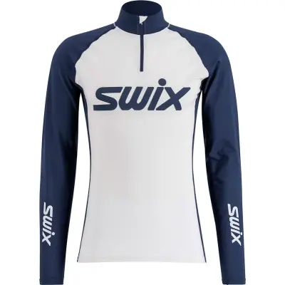 Swix RaceX Dry Half Zip M Underställ Tröja Bright White/Dark Navy, L