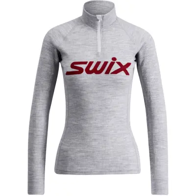 Swix RaceX Merino Half Zip W Dam Ljusgrå M | Underställ Tröja