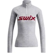 Swix RaceX Merino Half Zip W Dam Ljusgrå XS | Underställ Tröja