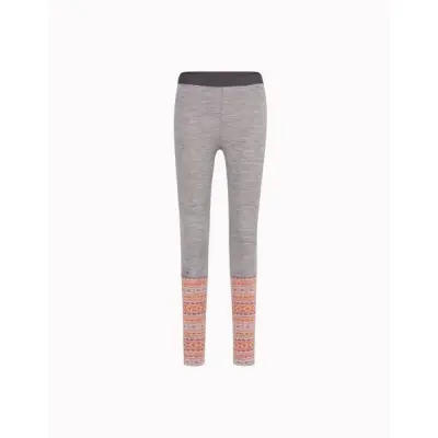 Varg W Blanktjärn MerinoWool Base Layer Pant Winter Grey Wtih Orange And Rose