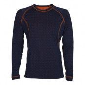 50Fifty Round Neck Ms L, New Navy/Red Orange