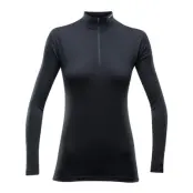 Devold Breeze Woman Half Zip Neck Black