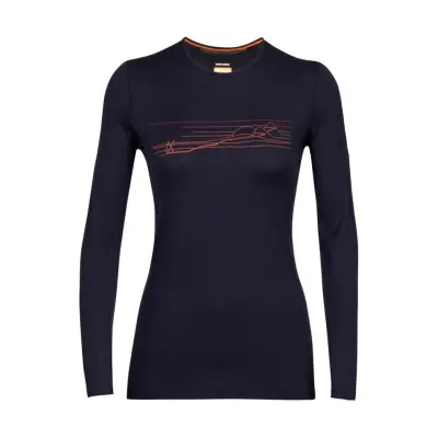 Icebreaker 200 Oasis Ski Stripes LS Crew Shirt Women
