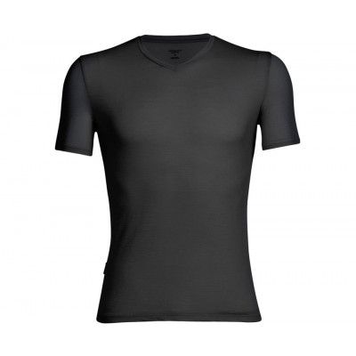 Icebreaker Anatomica SS V-NeckShirt Men Black/Monsoon