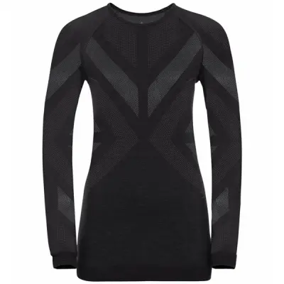 Odlo Kinship Warm Bl TopCrew Neck L/S Women Black Melange