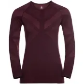Odlo Kinship Warm Bl Top Crew Neck L/S Women Winetasting Melange