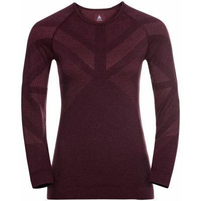 Odlo Kinship Warm Bl Top Crew Neck L/S Women Winetasting Melange