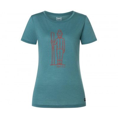 Super.natural Skianto Tee Women Hydro Melange/Aurora Red