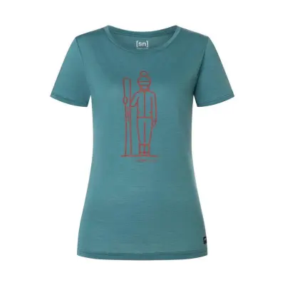 Super.natural Skianto Tee Women Hydro Melange/Aurora Red