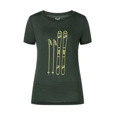 Super.natural Skiing Tee Women Deep Forest/Illuminating