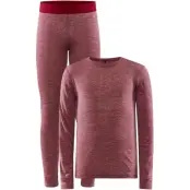 Craft Core Wool Merino Set Junior Underställ Set Rose/Melange, 146/152