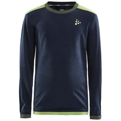 Craft Fuseknit Comfort RN LS Junior Underställ Tröja Blaze/Azid, 134/140