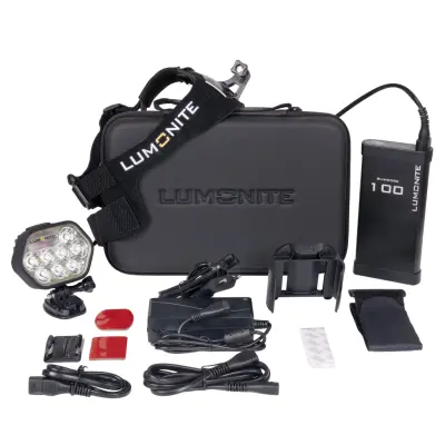 Skidhjälmslampa LUMONITE Leader - 6838 lm / Laddbar