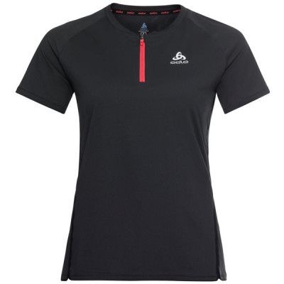 Odlo Axalp Trail S/S 1/2Zip T-Shirt Women Black/Paradise Pink