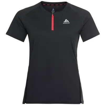 Odlo Axalp Trail S/S 1/2Zip T-Shirt Women Black/Paradise Pink