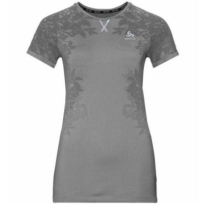 Odlo Bl Top Crew Neck S/S Ceramicool Women Odlo Concrete Grey/Odlo Silver Grey