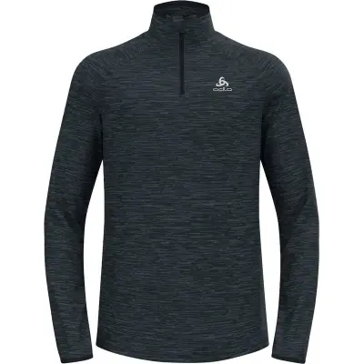 Odlo Mid Layer 1/2 Zip Run Easy Warm M Mellanlager Tröja Black Melange, XL