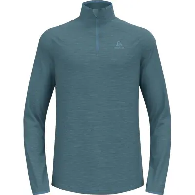 Odlo Mid Layer 1/2 Zip Run Easy Warm M Mellanlager Tröja Provincial Blue Melange, L