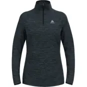 Odlo Mid Layer 1/2 Zip Run Easy Warm W Mellanlager Tröja Black Melange, XL