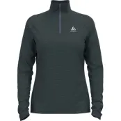 Odlo Mid Layer 1/2 Zip Run Easy Warm W Mellanlager Tröja India Ink Melange, XS