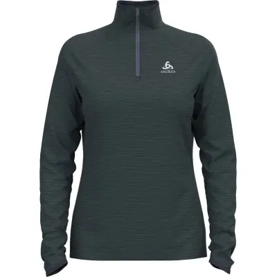 Odlo Mid Layer 1/2 Zip Run Easy Warm W Mellanlager Tröja India Ink Melange, XS